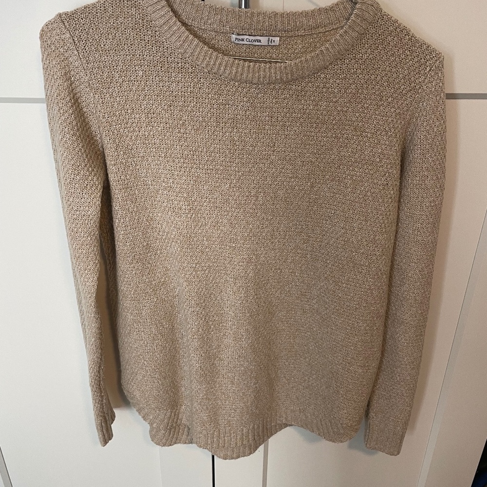 Pink Clover cotton tan sweater